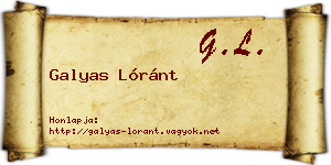 Galyas Lóránt névjegykártya
